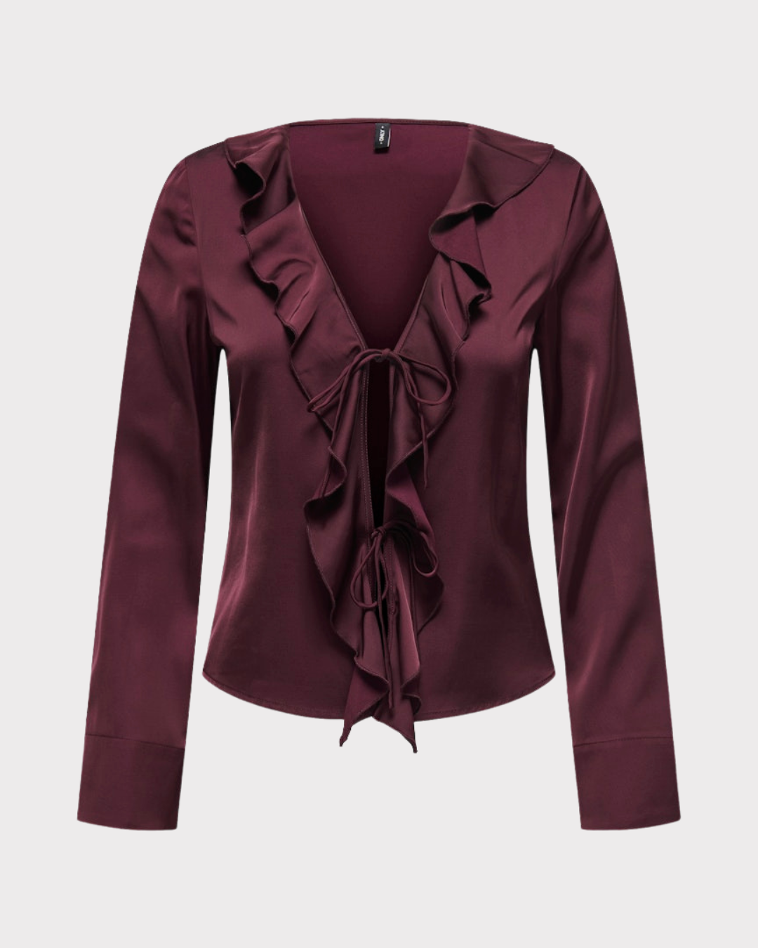 Onlmika Vis Satin L/s Frill Top Wvn-T-shirt-ONLY-Aandahls