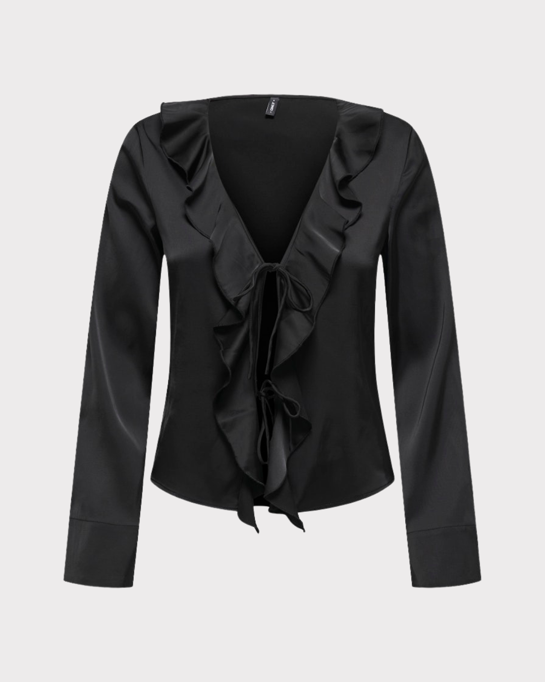 Onlmika Vis Satin L/s Frill Top Wvn-T-shirt-ONLY-Aandahls