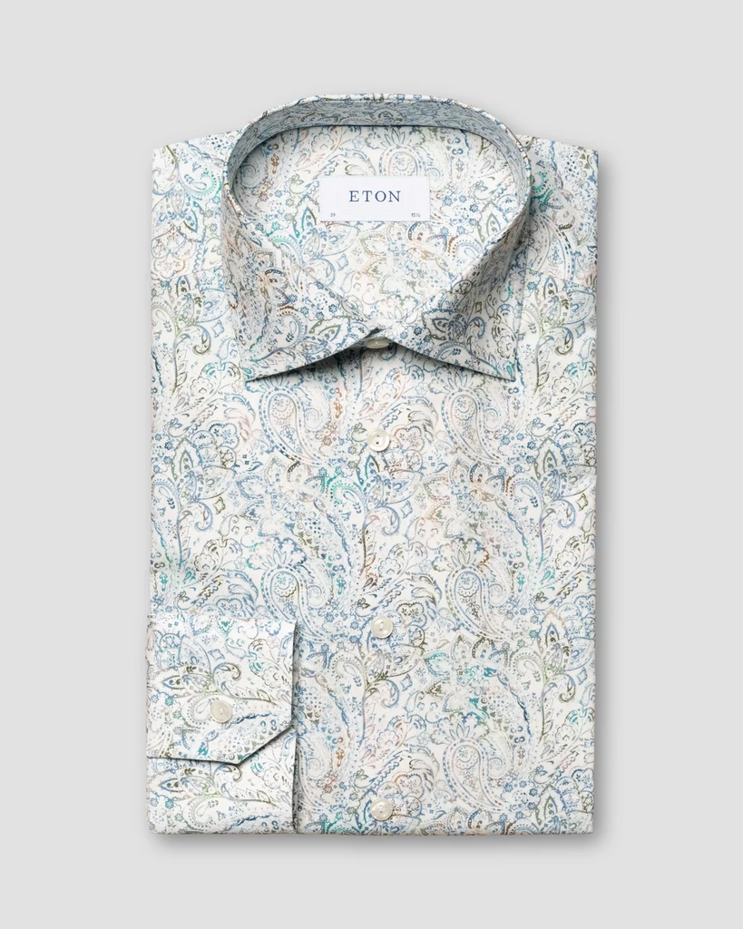 Paisley cotton & tencel contemporary-Skjorte-Eton-Aandahls