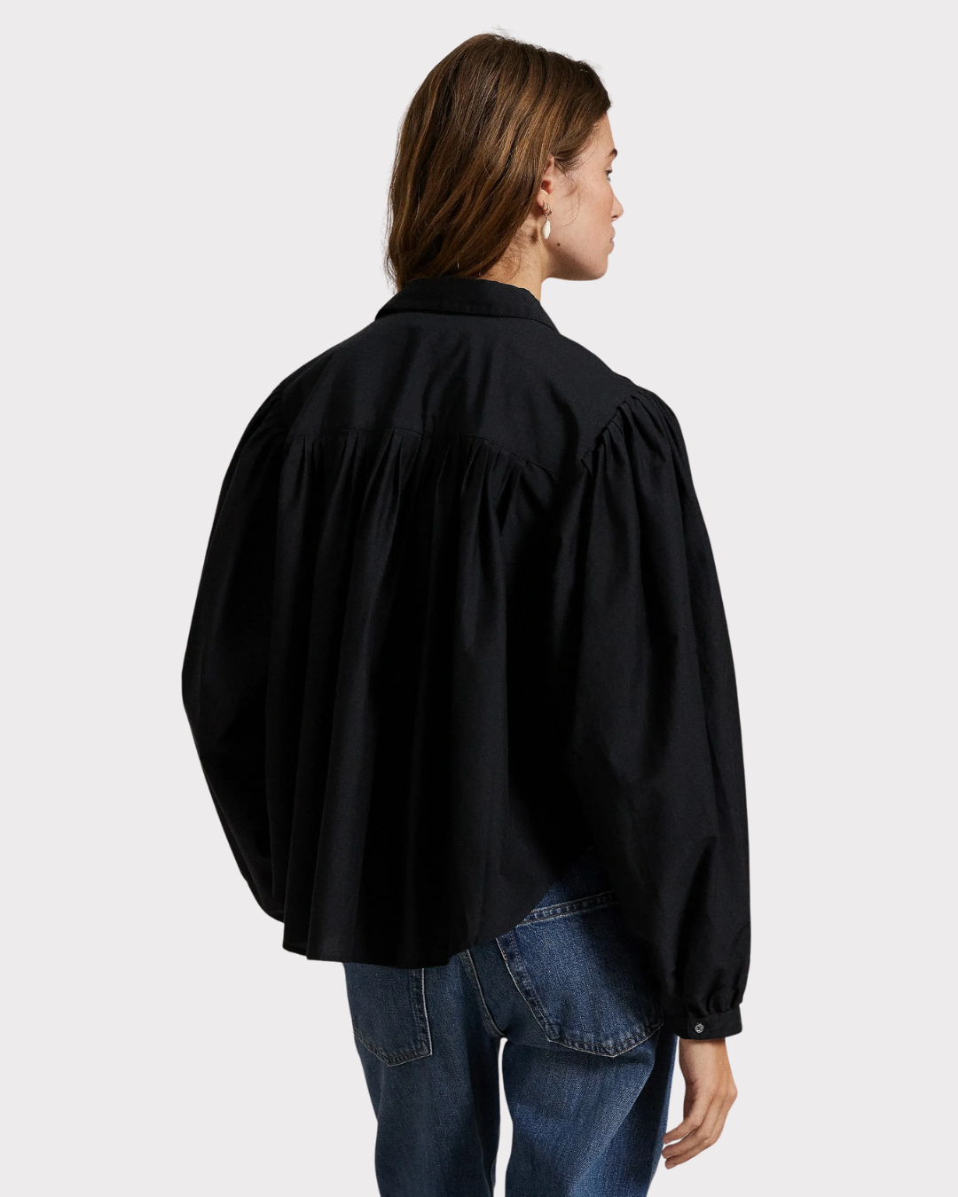 Pleated cotton- silk blouse-Overdel-Polo Ralph Lauren-Aandahls