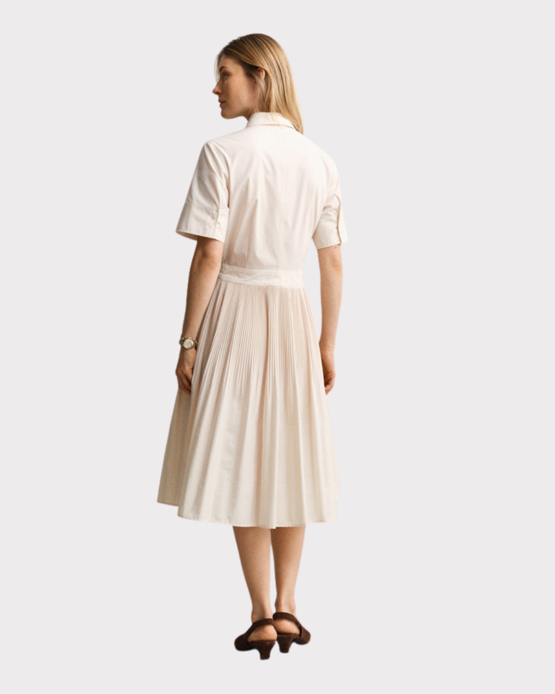 Plisset Skjortekjole I Bomull-Kjole-Gant-Aandahls