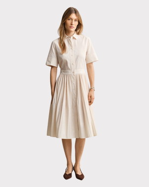 Plisset Skjortekjole I Bomull-Kjole-Gant-Aandahls