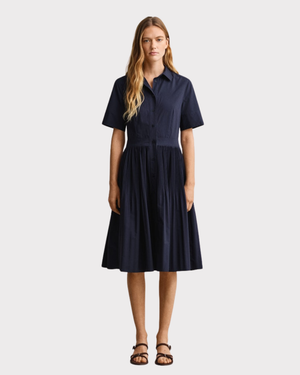 Plisset Skjortekjole I Bomull-Kjole-Gant-Aandahls