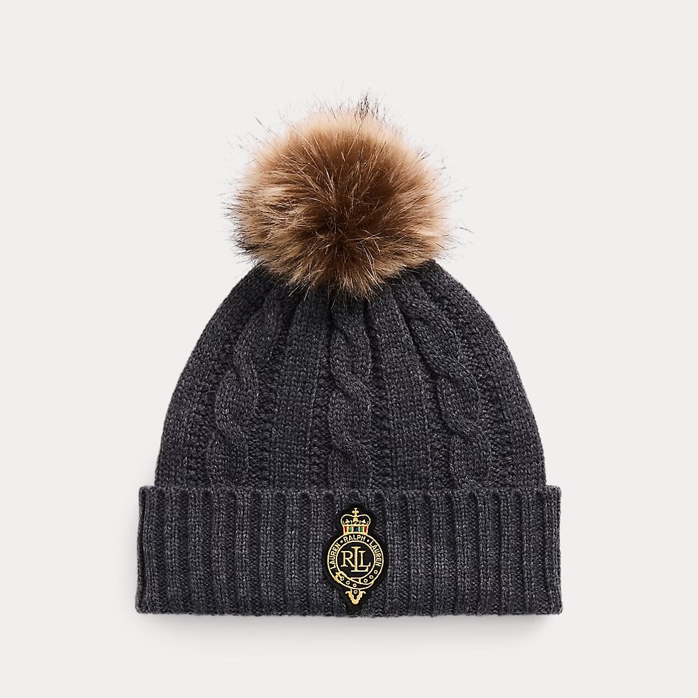 Pom pom cable-knit beanie-Hodeplagg-Ralph Lauren-Aandahls