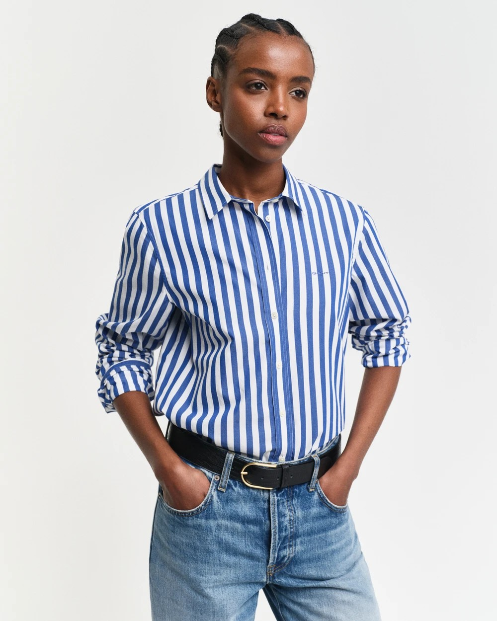 Poplin wide striped shirt-Skjorte-Gant-Aandahls