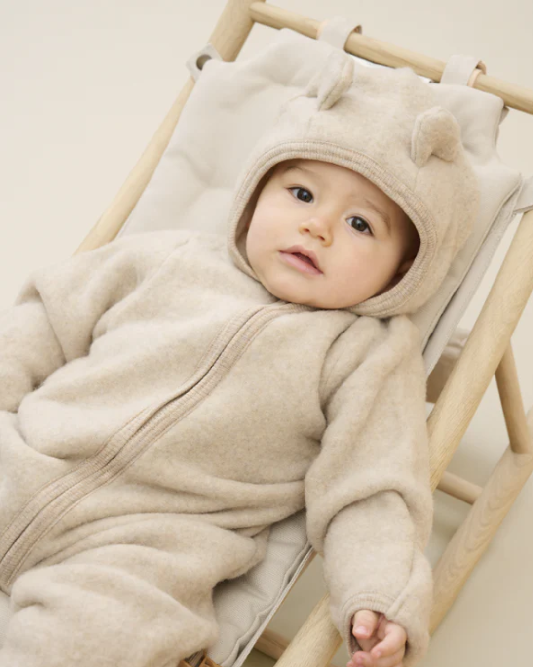 Pram Suit Ears Wool Fleece