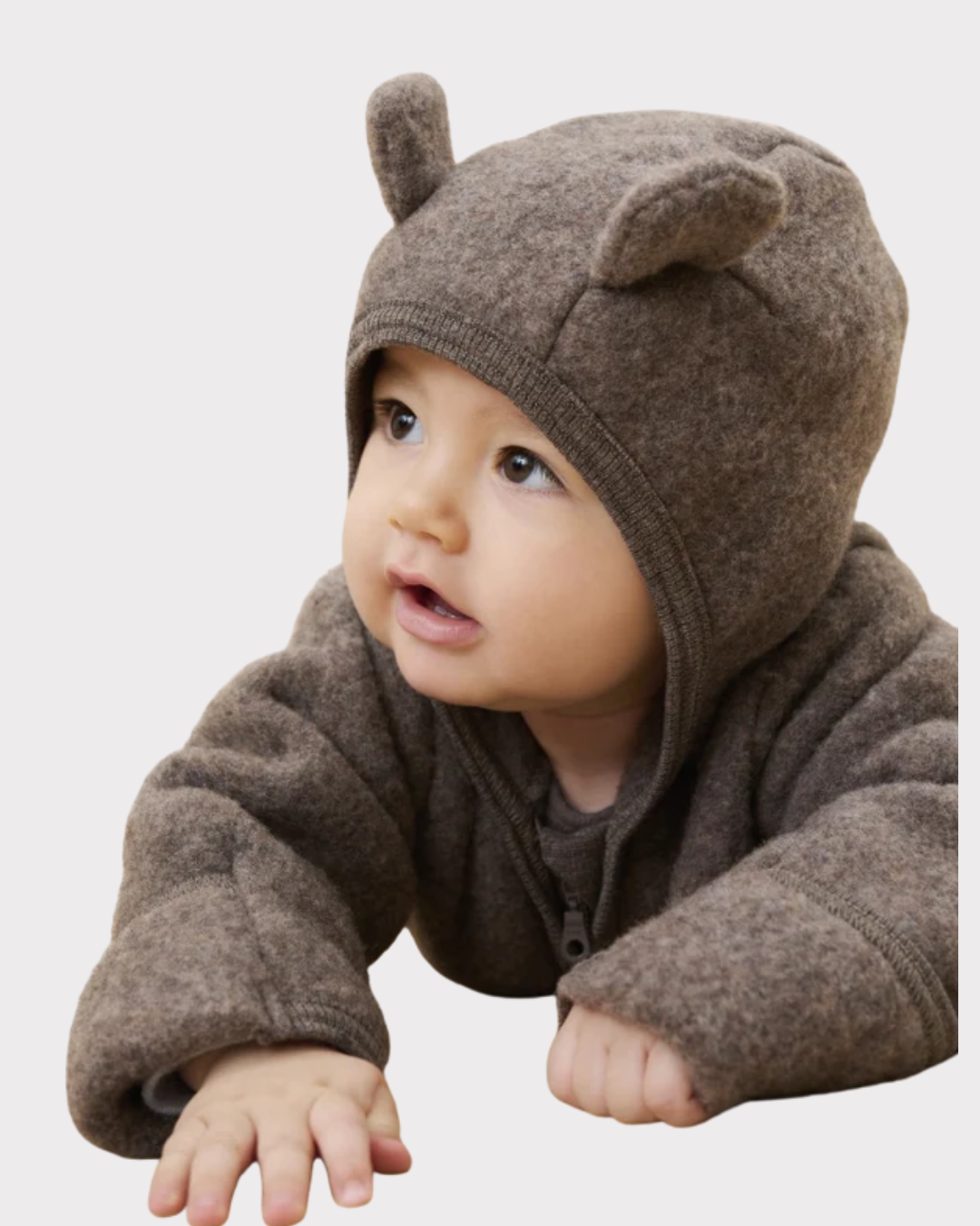 Pram Suit Ears Wool Fleece