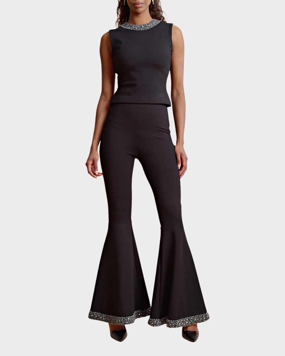 Punto Bling Flared Trousers-Bukse-ByTimo-Aandahls