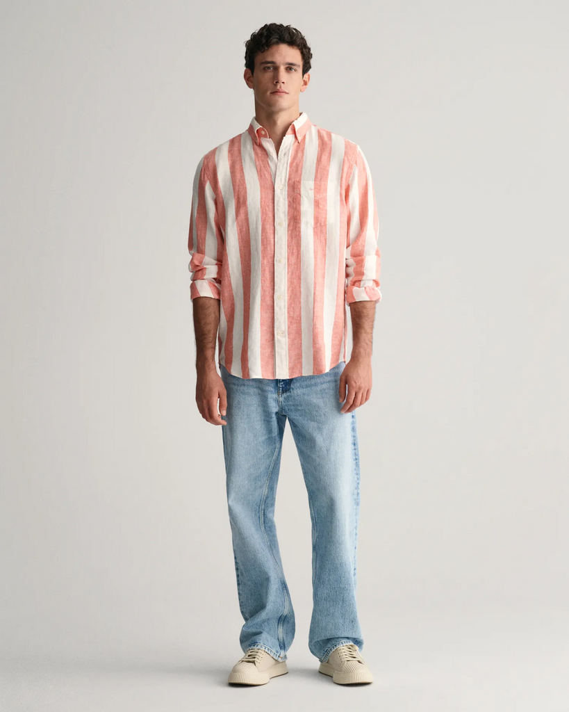 REG BOLD STRIPE LINEN SHIRT-Skjorter-Gant-Aandahls