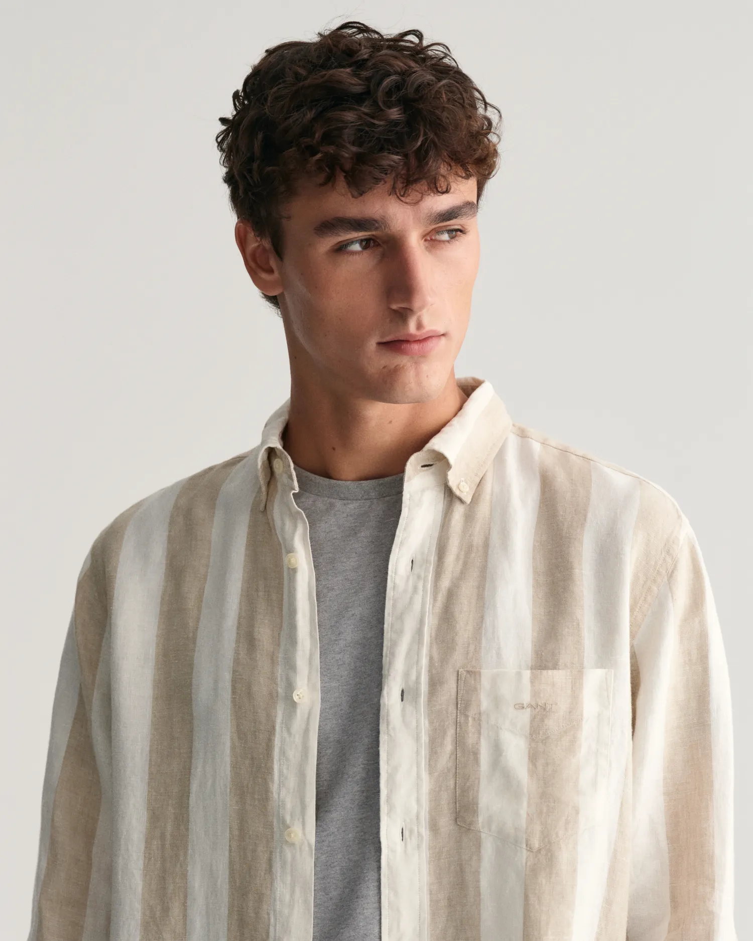 REG BOLD STRIPE LINEN SHIRT-Skjorter-Gant-Aandahls