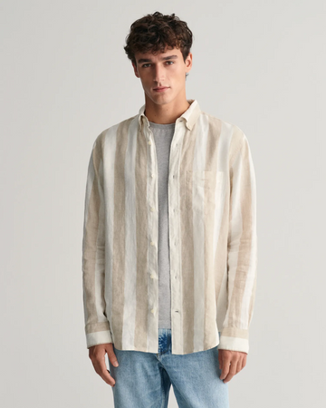 REG BOLD STRIPE LINEN SHIRT-Skjorter-Gant-Aandahls