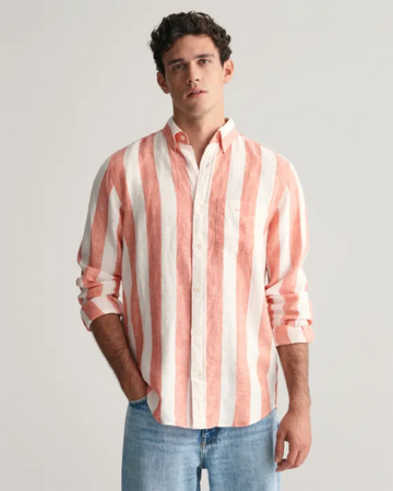 REG BOLD STRIPE LINEN SHIRT-Skjorter-Gant-Aandahls