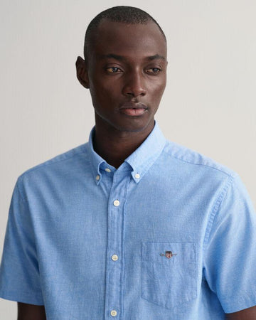 REG COTTON LINEN SS SHIRT-Skjorter-Gant-Aandahls