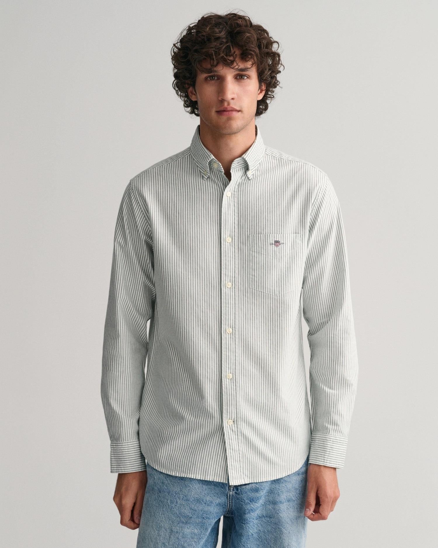 REG OXFORD BANKER STRIPE SHIRT-Skjorter-Gant-Aandahls