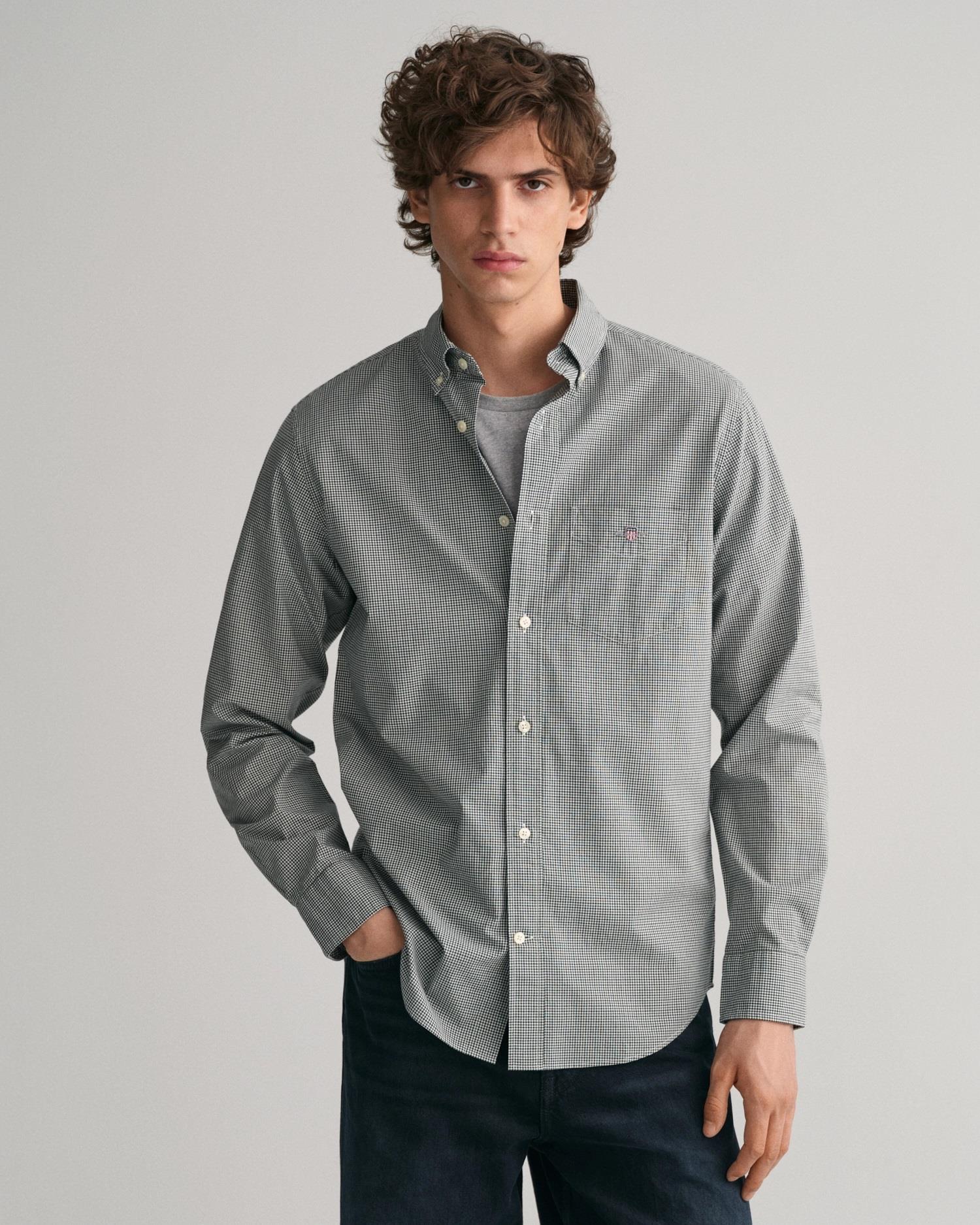REG POPLIN MICRO CHECK SHIRT-Skjorter-Gant-Aandahls