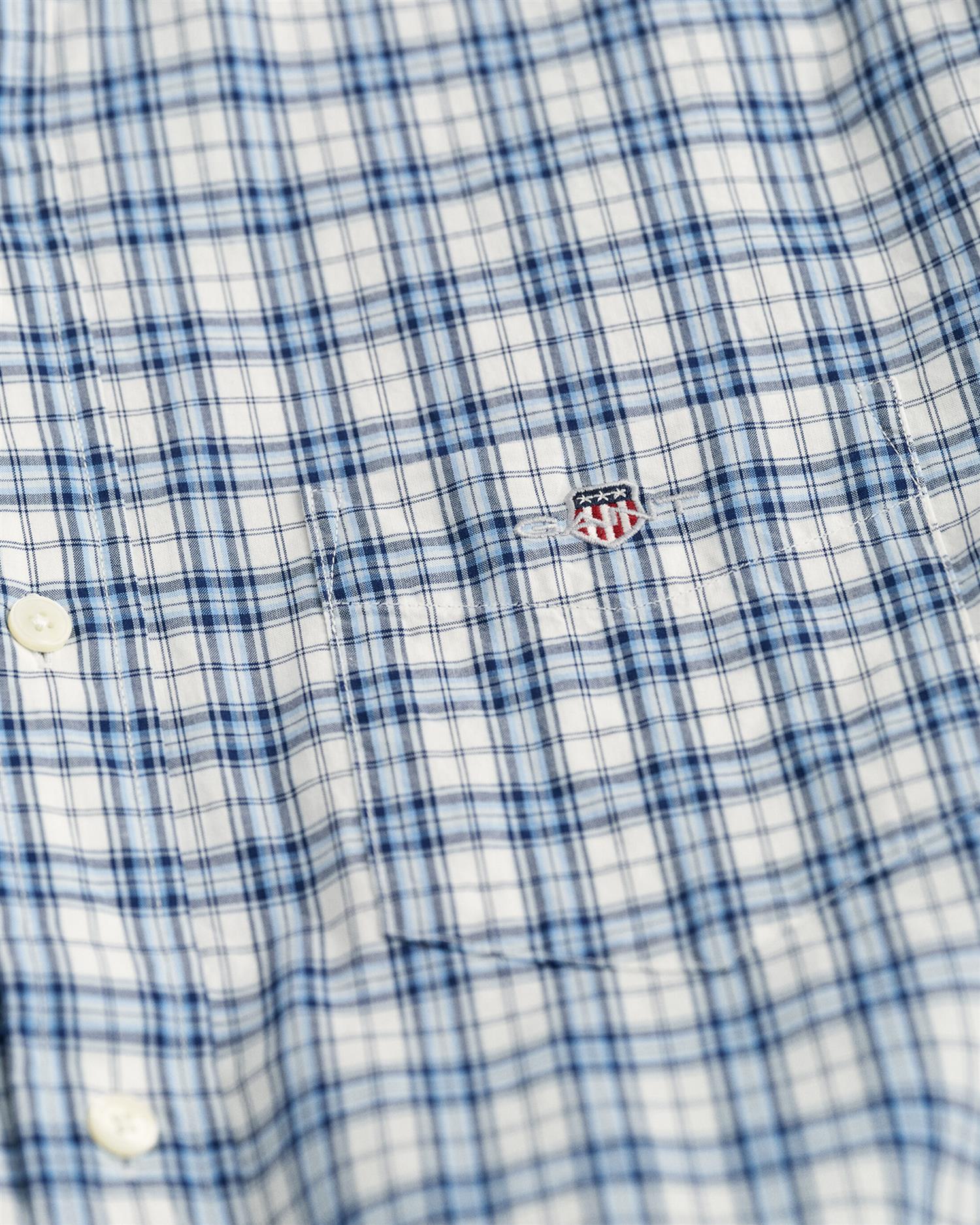 REG POPLIN MICRO CHECK SS SHIRT-Skjorter-Gant-Aandahls