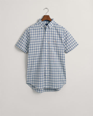 REG POPLIN MICRO CHECK SS SHIRT-Skjorter-Gant-Aandahls