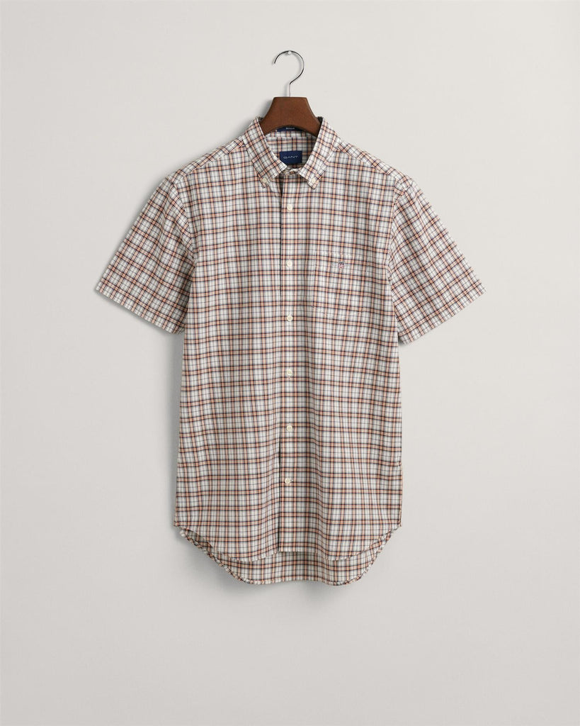 REG POPLIN MICRO CHECK SS SHIRT-Skjorter-Gant-Aandahls