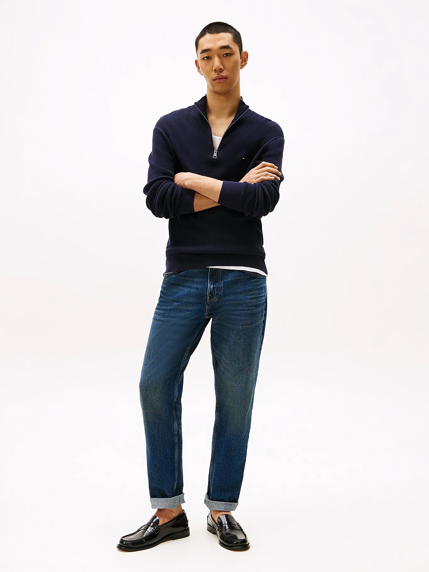 Racking Structure Zip Mock-Genser-Tommy Hilfiger-Aandahls