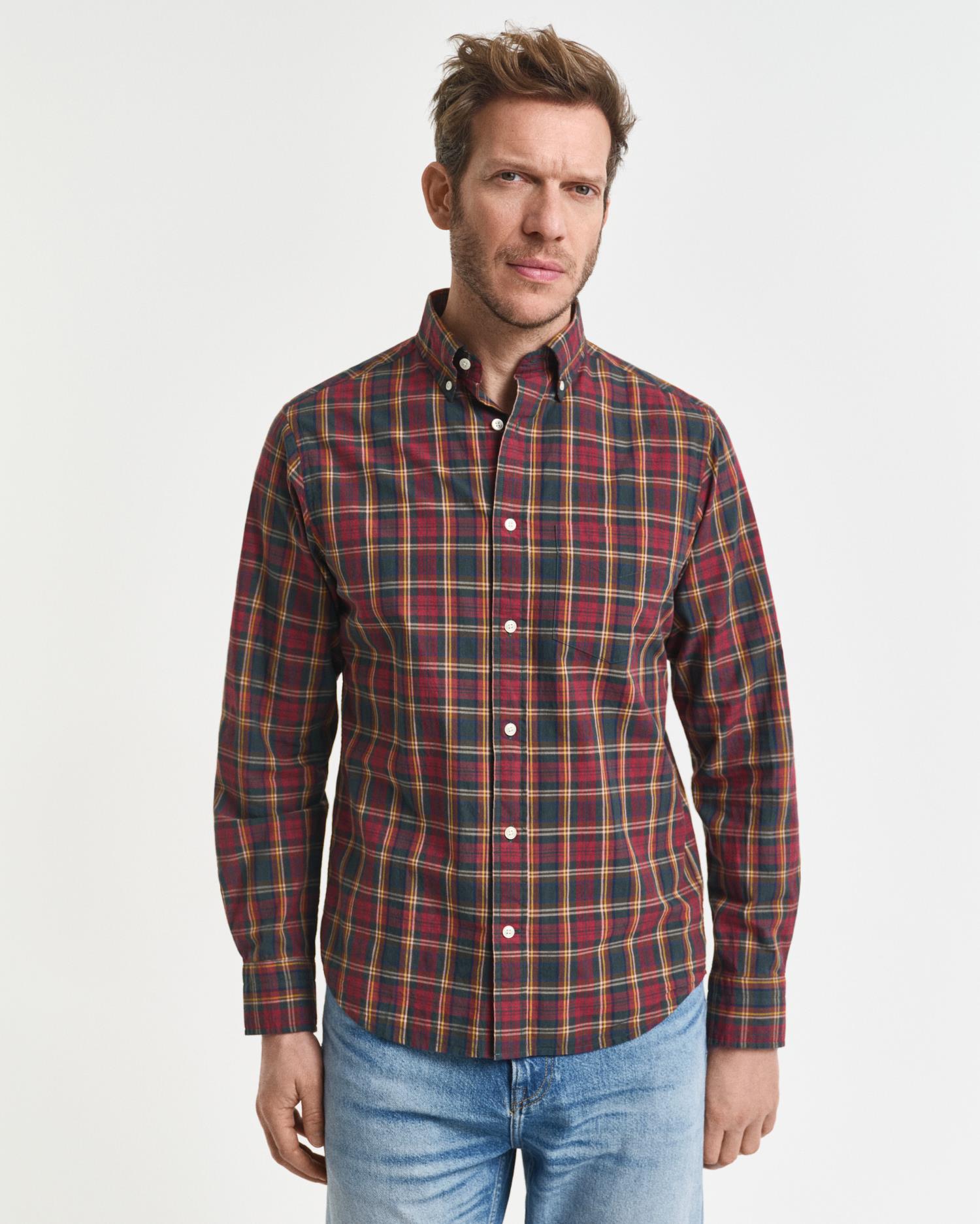 Reg Archive Poplin Check Shirt-Skjorte-Gant-Aandahls
