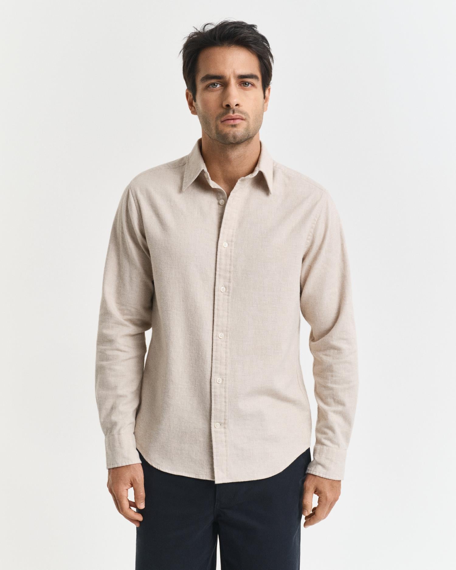 Reg Flannel Melange Shirt-Skjorte-Gant-Aandahls