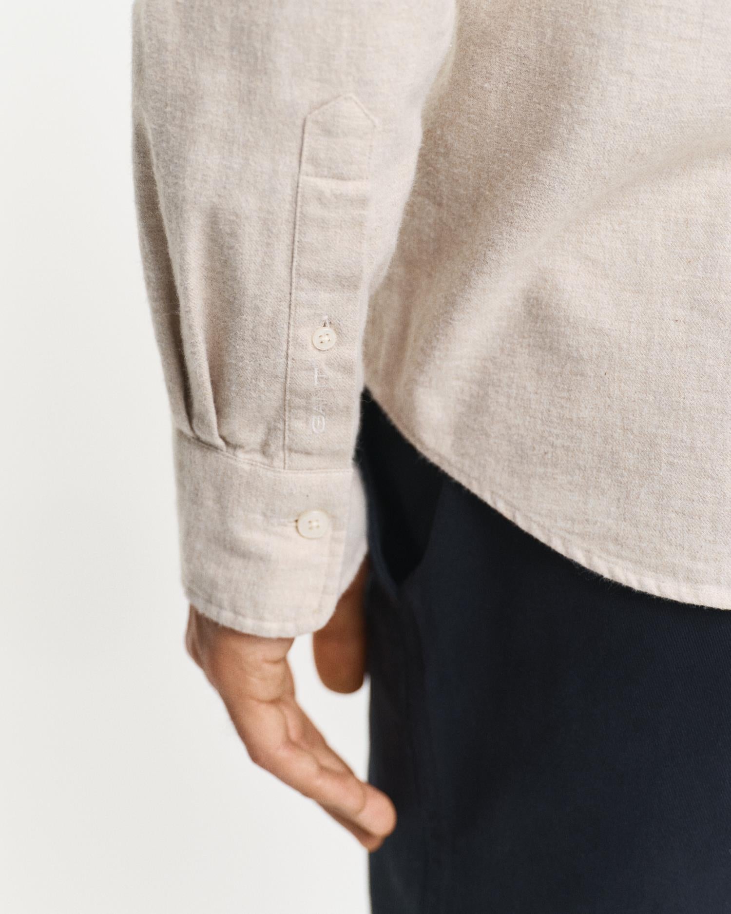 Reg Flannel Melange Shirt-Skjorte-Gant-Aandahls