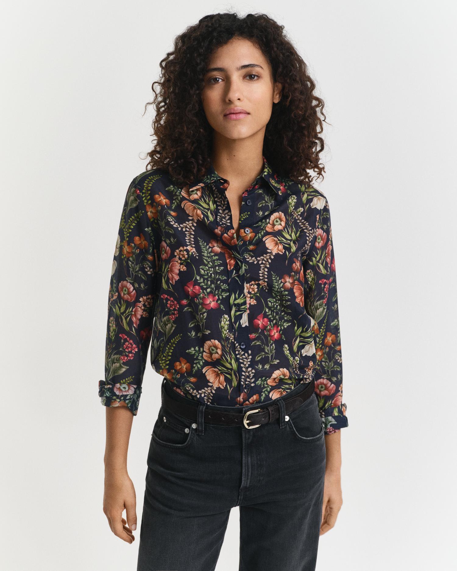Reg Floral Print Cot Silk Shirt-Skjorte-Gant-Aandahls