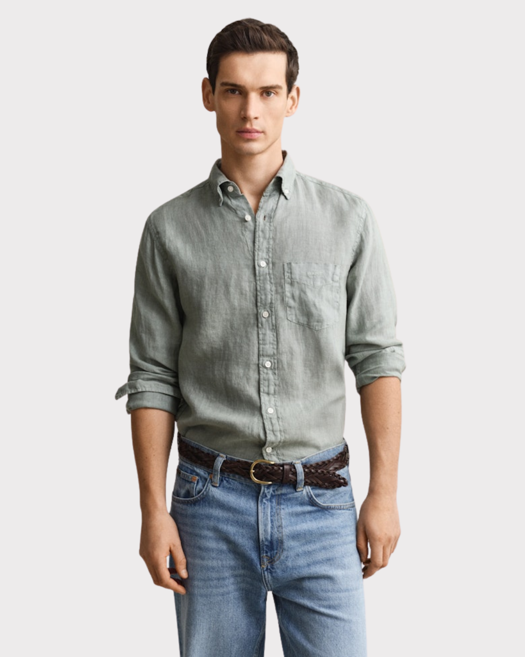 Reg Gmnt Dyed Linen Shirt-Skjorte-Gant-Aandahls