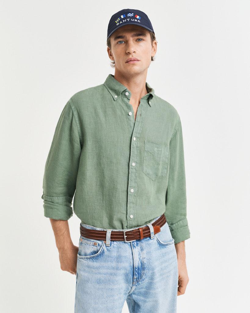 Reg Gmnt Dyed Linen Shirt-Skjorte-Gant-Aandahls