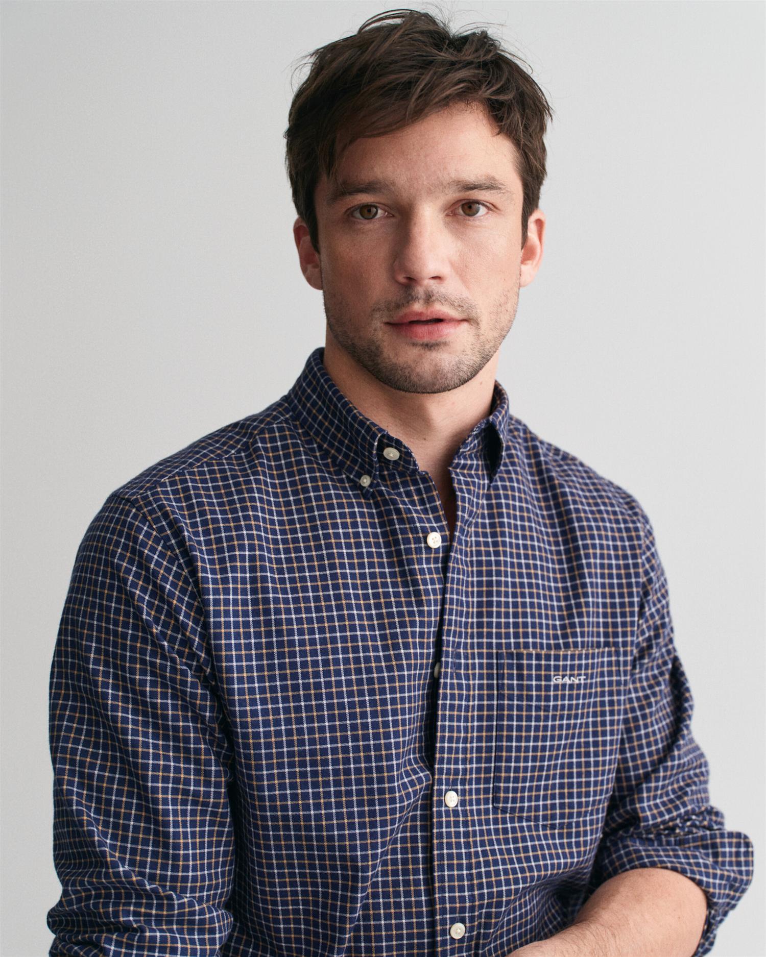 Reg Jaspe Tattersall Shirt-Skjorter-Gant-Aandahls