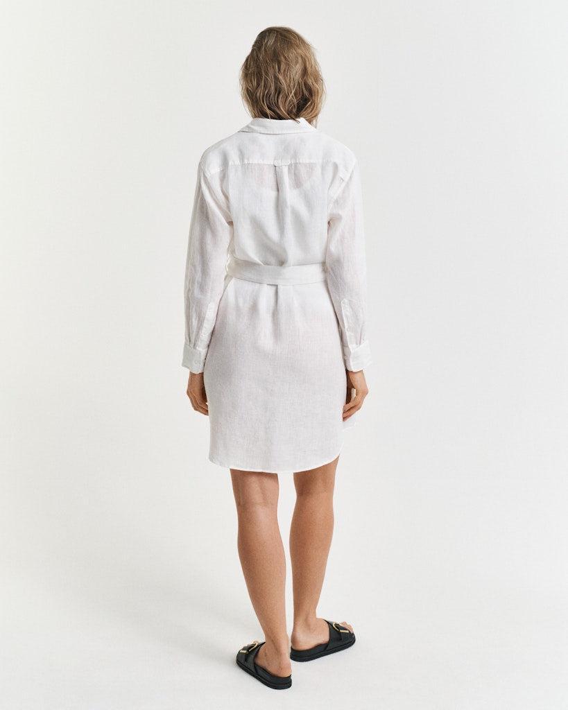 Reg Linen Belted Shirt Dress-Kjole-Gant-Aandahls