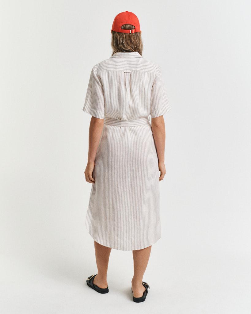 Reg Linen Striped Shirt Dress-Kjole-Gant-Aandahls