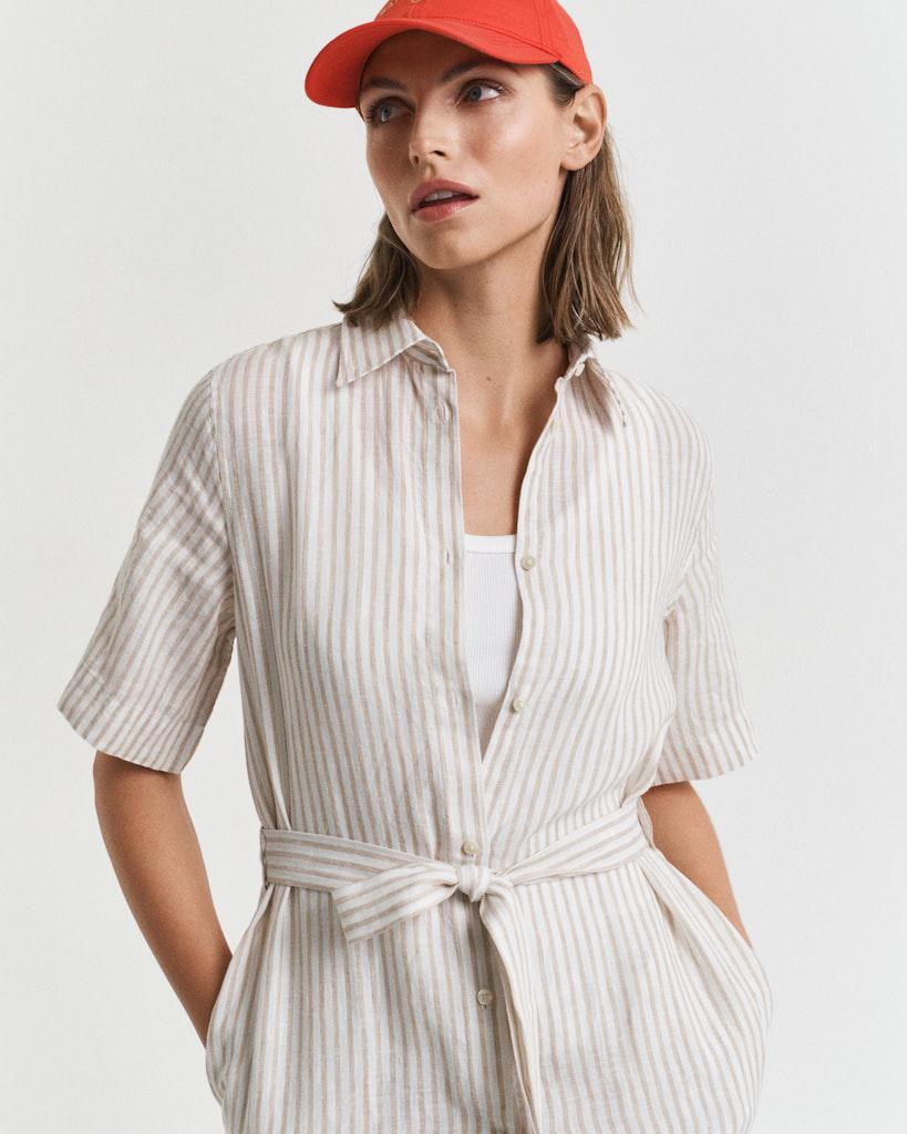 Reg Linen Striped Shirt Dress-Kjole-Gant-Aandahls