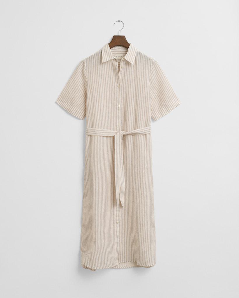 Reg Linen Striped Shirt Dress-Kjole-Gant-Aandahls