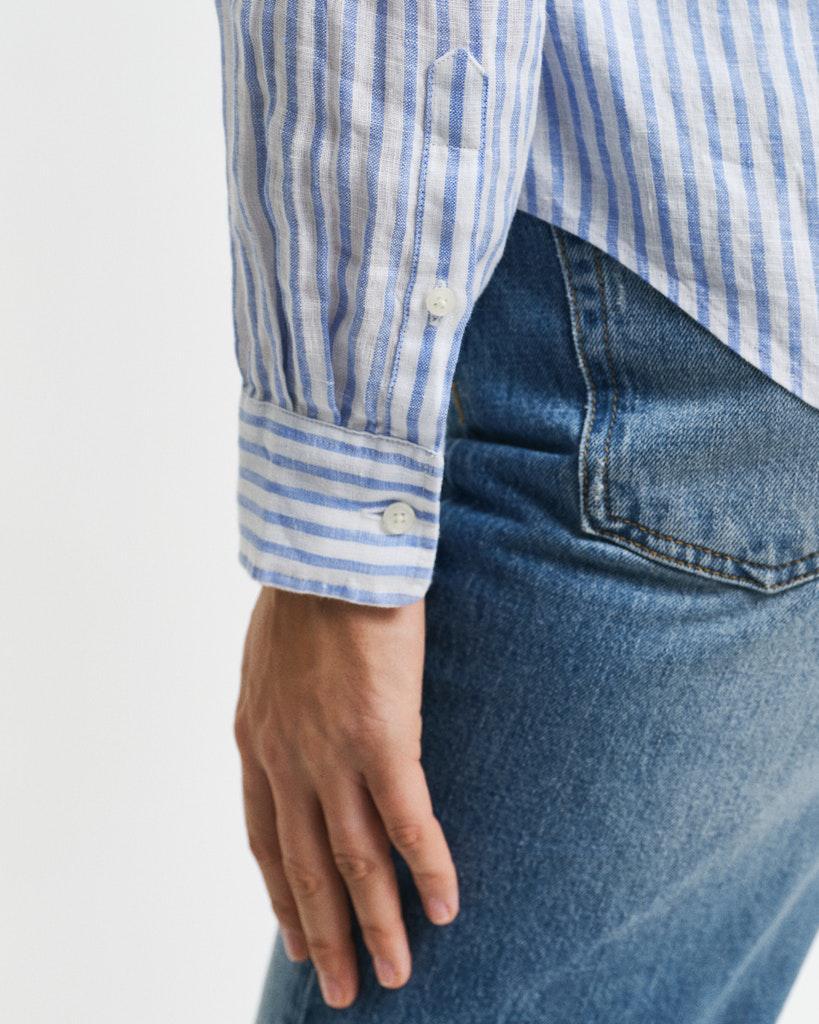 Reg Linen Striped Shirt-Skjorte-Gant-Aandahls