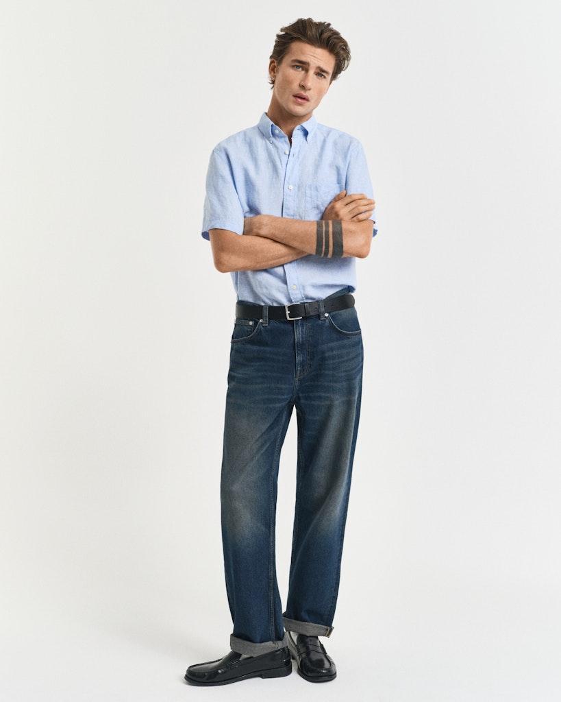 Reg Linen ss shirt-Skjorte-Gant-Aandahls