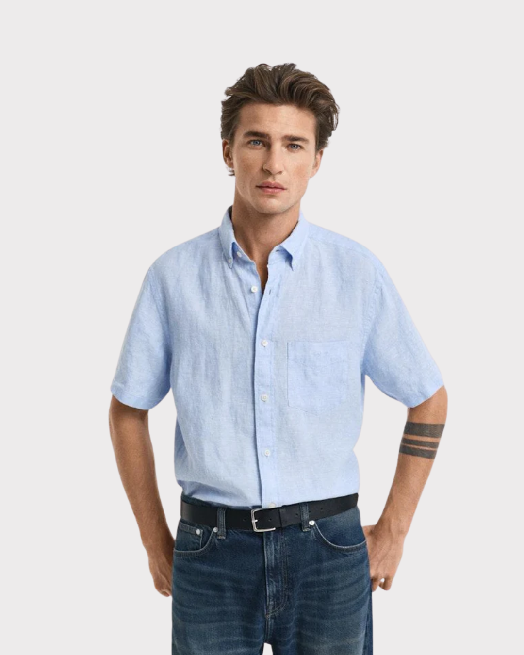 Reg Linen ss shirt-Skjorte-Gant-Aandahls