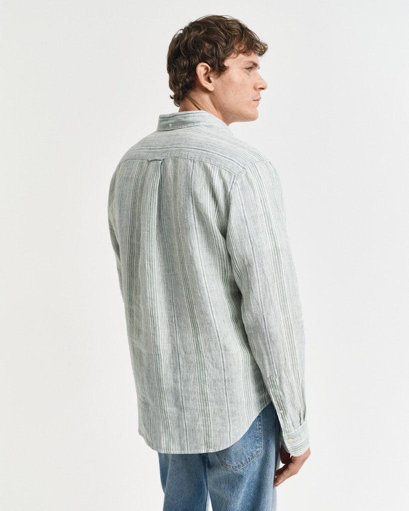 Reg Linen stripe shirt-Skjorte-Gant-Aandahls