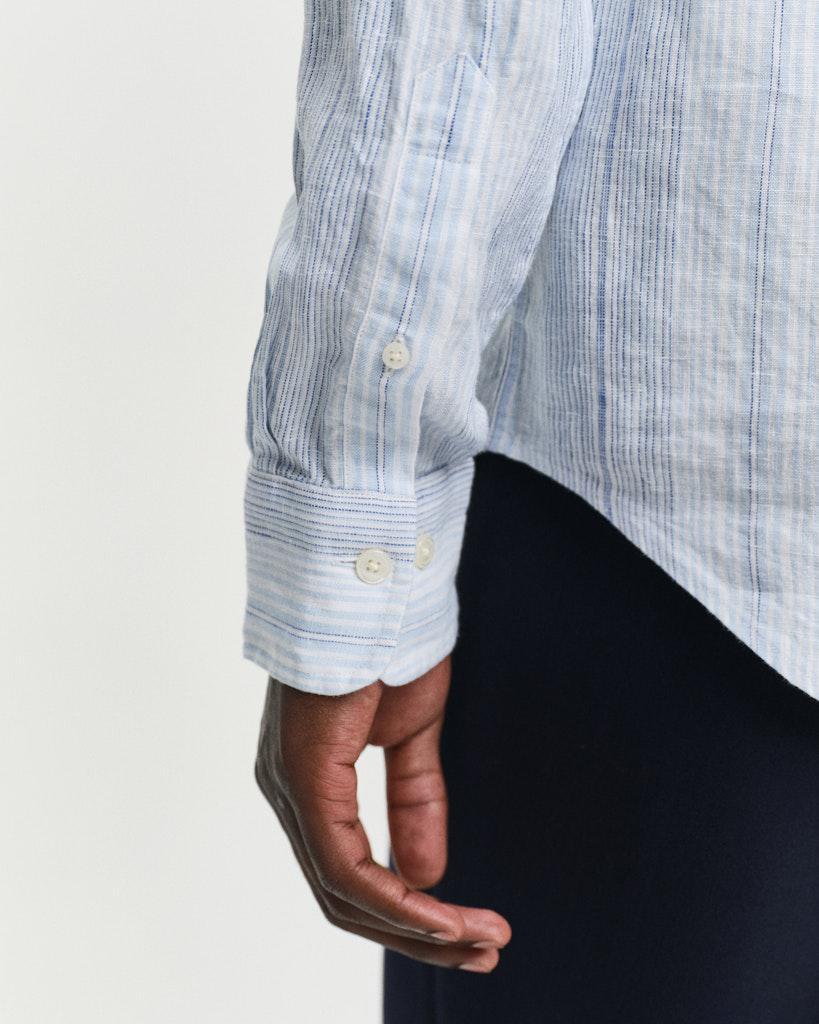 Reg Linen stripe shirt-Skjorte-Gant-Aandahls