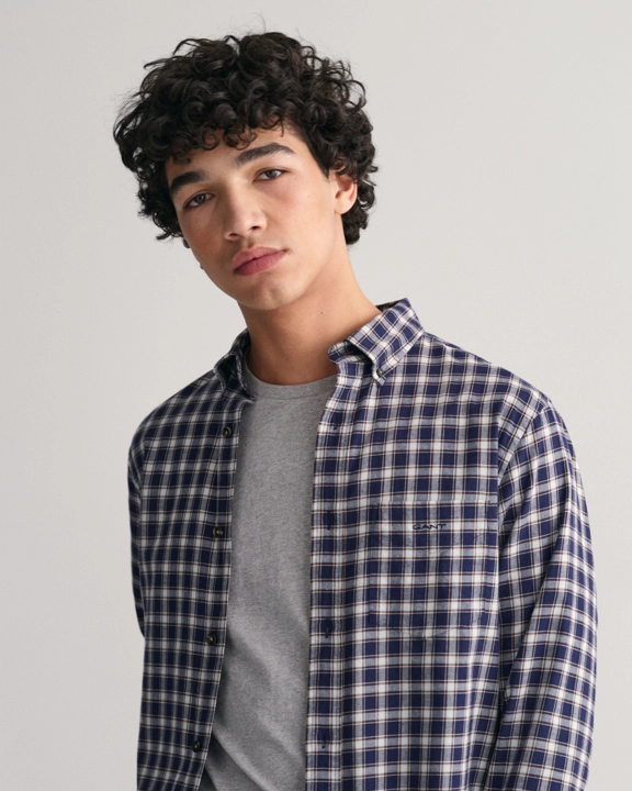 Reg Micro Tartan Flannel Shirt-Skjorter-Gant-Aandahls