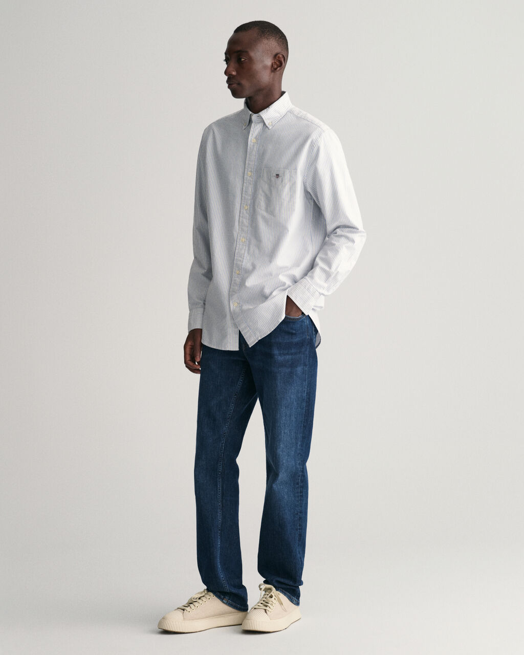 Reg Oxford banker stripe shirt-Skjorter-Gant-Aandahls