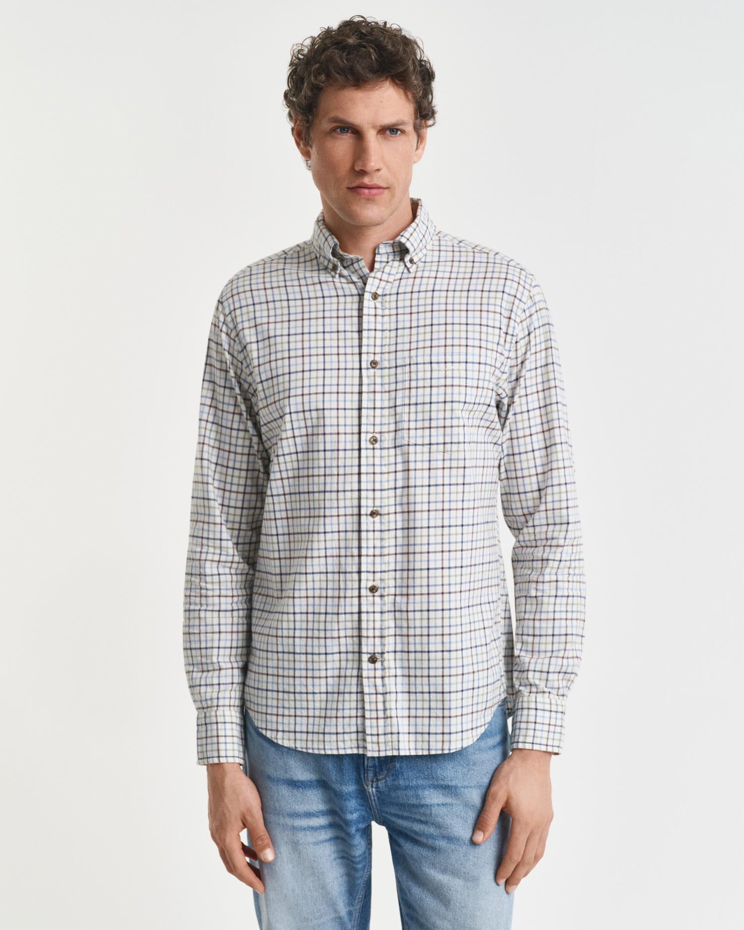 Reg Twill Check Shirt-Skjorte-Gant-Aandahls