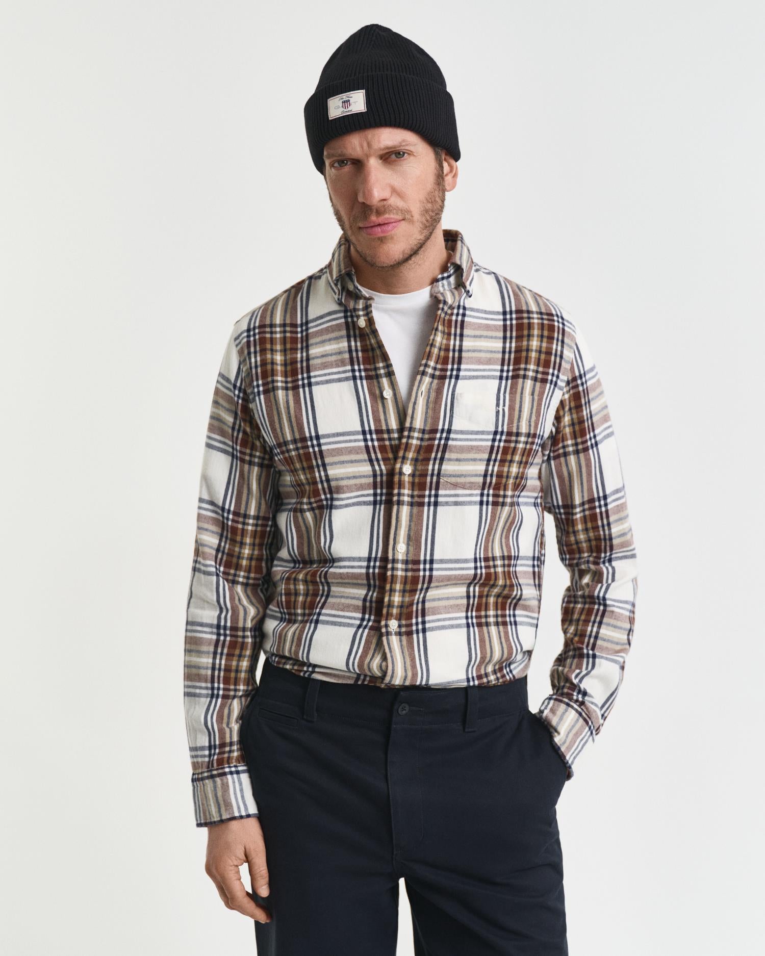 Reg Windblown Flannel Check Shirt-Skjorte-Gant-Aandahls