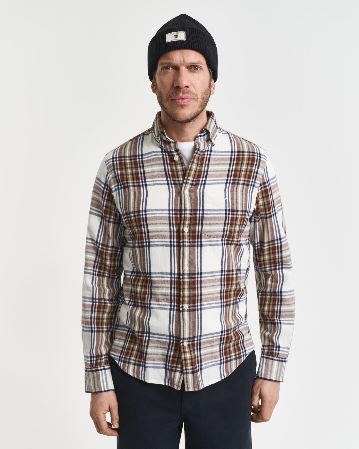 Reg Windblown Flannel Check Shirt-Skjorte-Gant-Aandahls