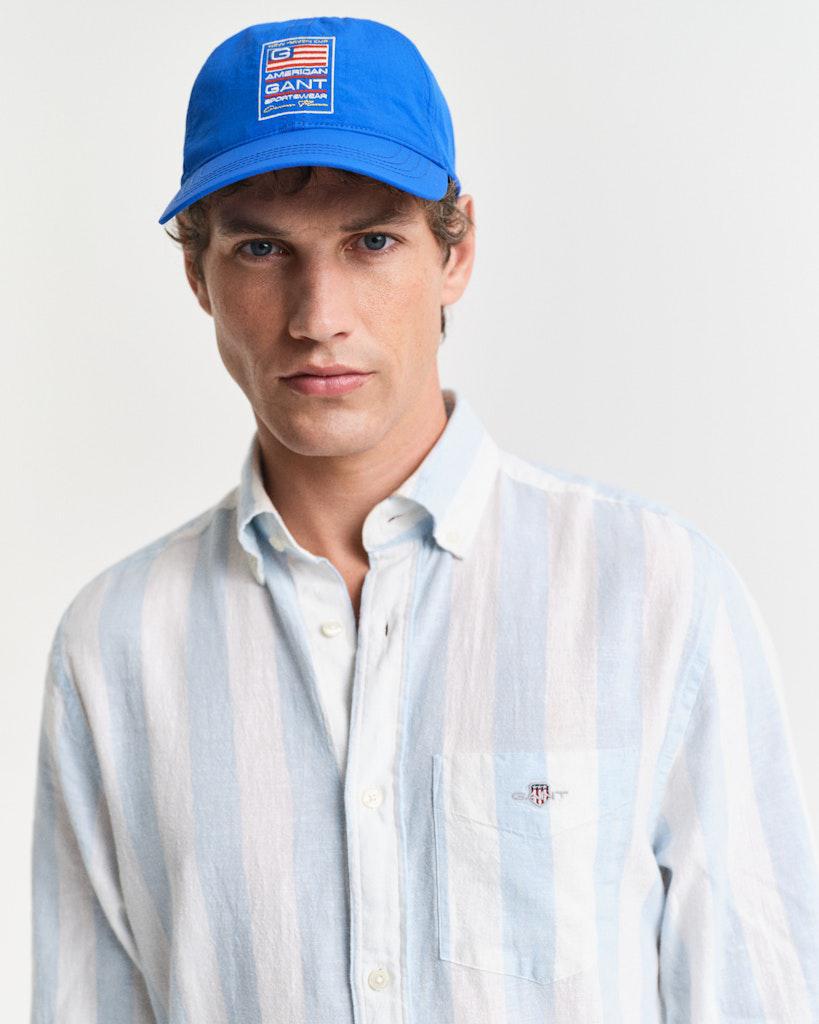 Reg cotton linen bold stripe shirt-Skjorte-Gant-Aandahls