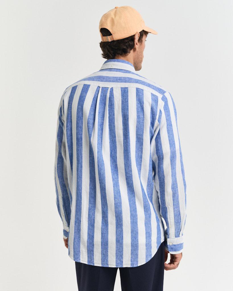 Reg cotton linen bold stripe shirt-Skjorte-Gant-Aandahls