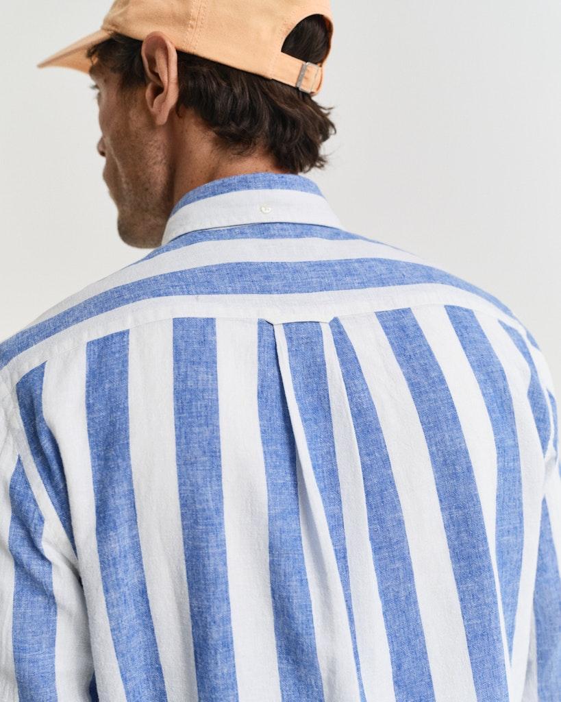 Reg cotton linen bold stripe shirt-Skjorte-Gant-Aandahls
