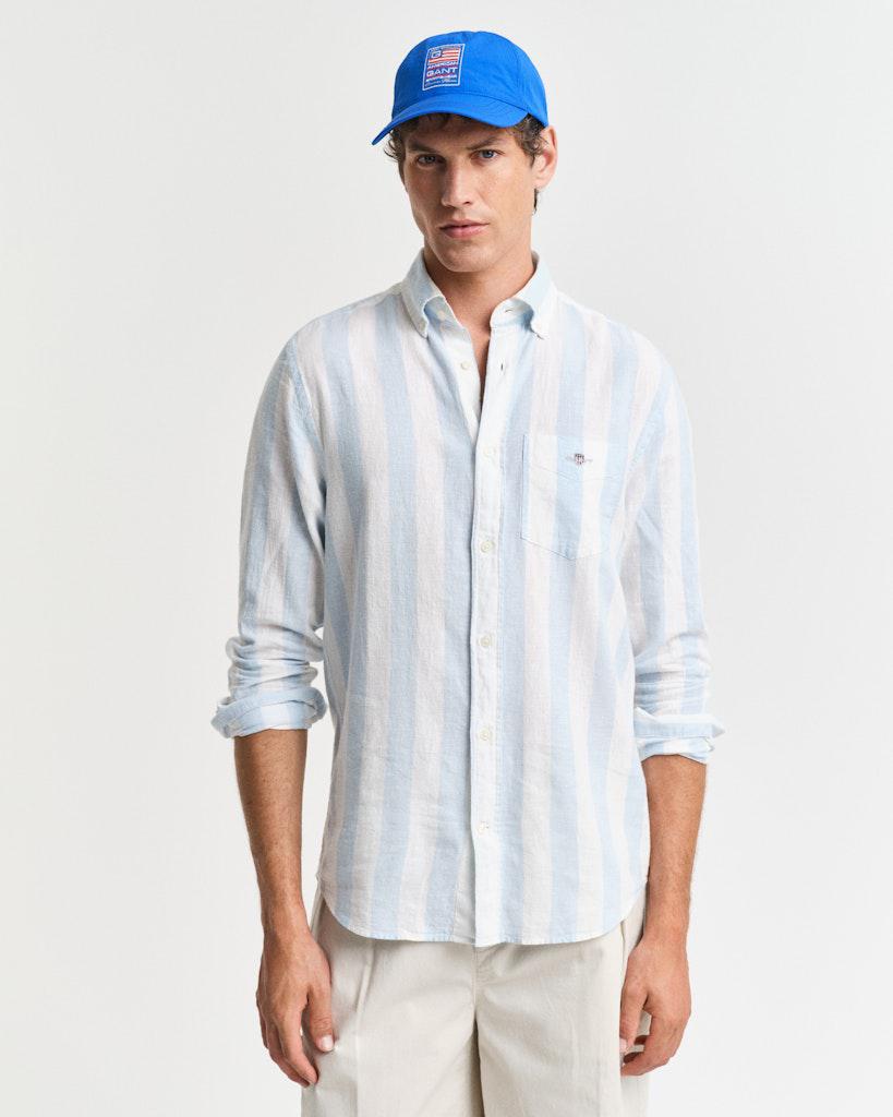 Reg cotton linen bold stripe shirt-Skjorte-Gant-Aandahls