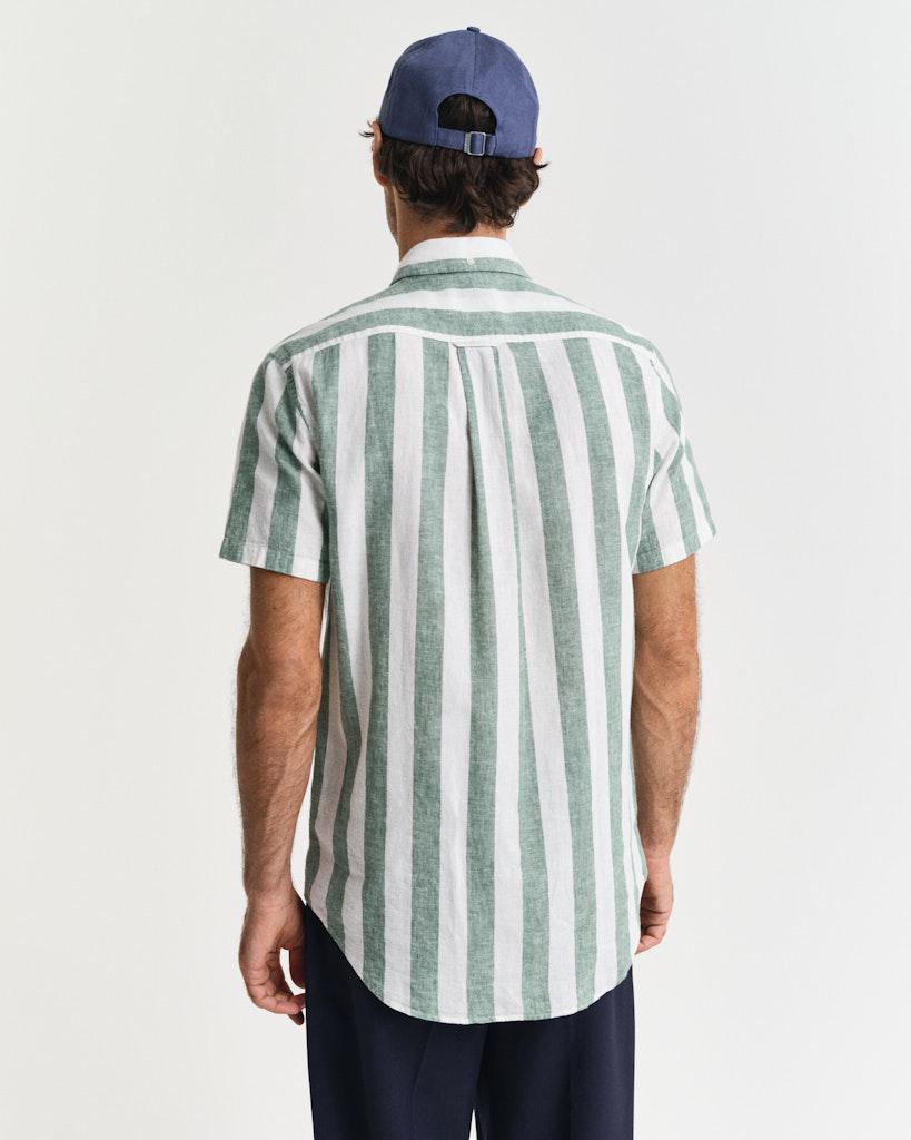 Reg cotton linen stripe ss shirt-Skjorte-Gant-Aandahls