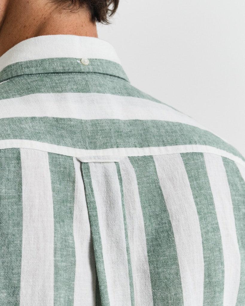 Reg cotton linen stripe ss shirt-Skjorte-Gant-Aandahls